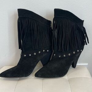William Rast Fringe Black bootie with studs